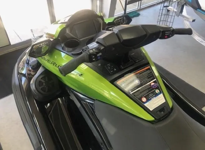 Slide: The Image of 2024 Yamaha WaveRunner FX Cruiser SVHO with Audio, green and black, dashboard view. - 3