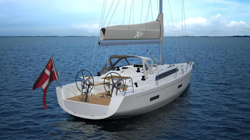 Slide: The Image of 2024 X-Yachts X4-0 sailboat on calm waters. - 24