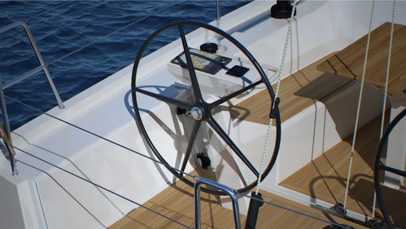 Slide: The Image of 2024 X-Yachts X4-0 sailboat helm with modern navigation equipment. - 27