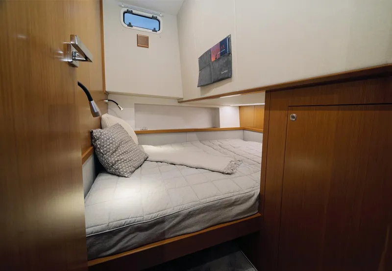 Slide: The Image of Luxurious interior of 2025 Sargo 45 Cat A yacht with dining area and navigation station. - 16