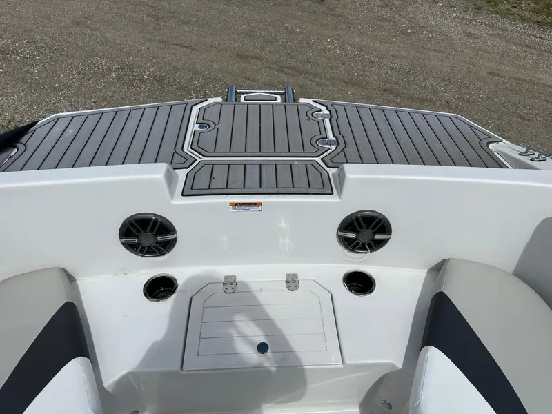 Slide: The Image of 2024 Starcraft SVX171 boat interior with speakers and storage compartments. - 4