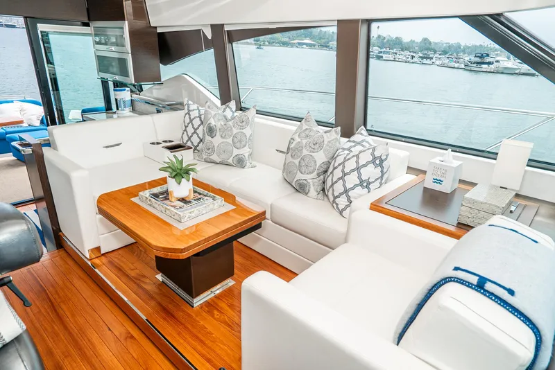 Slide: The Image of Interior of 2017 Tiara Yachts C53 Coupe with stylish living area. - 18