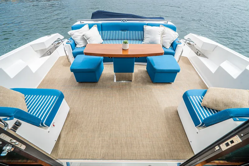 Slide: The Image of Luxurious seating area on the 2017 Tiara Yachts C53 Coupe. - 31