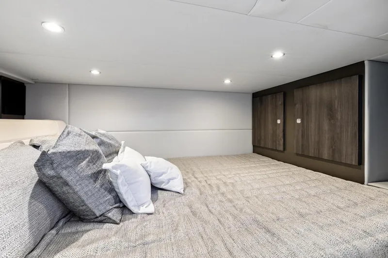 Slide: The Image of Interior of 2021 Formula 380 Super Sport Crossover OB with bed and cabinets. - 20