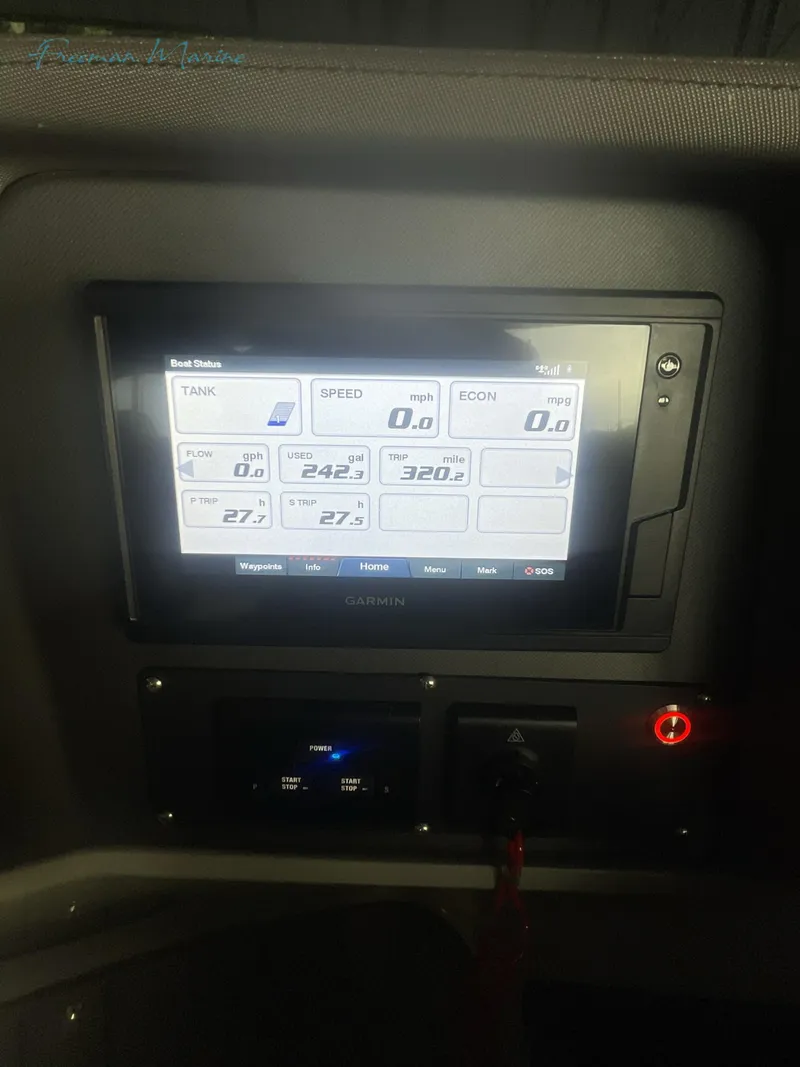 Slide: The Image of 2021 Manitou 27 LX SRW Duel Engine dashboard display. - 11