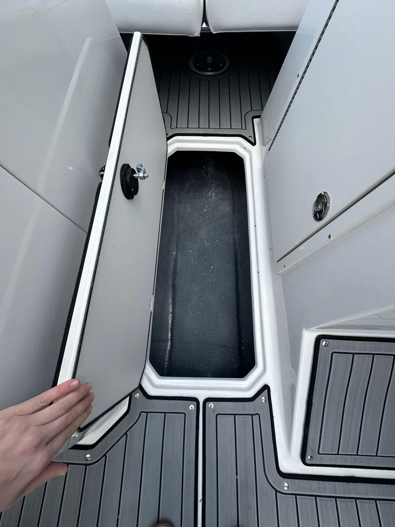 Slide: The Image of 2024 Starcraft SVX 230 OB boat deck with sleek, modern design. - 21