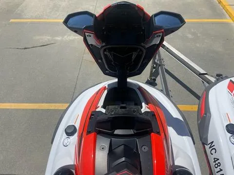 Slide: The Image of 2021 Yamaha WaveRunner VX Cruiser, red and white, top view on trailer. - 5