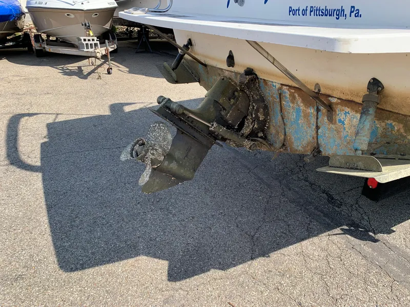 Slide: The Image of 1987 Sea Ray 268 Sundancer boat stern with outdrive, Port of Pittsburgh, PA. - 16