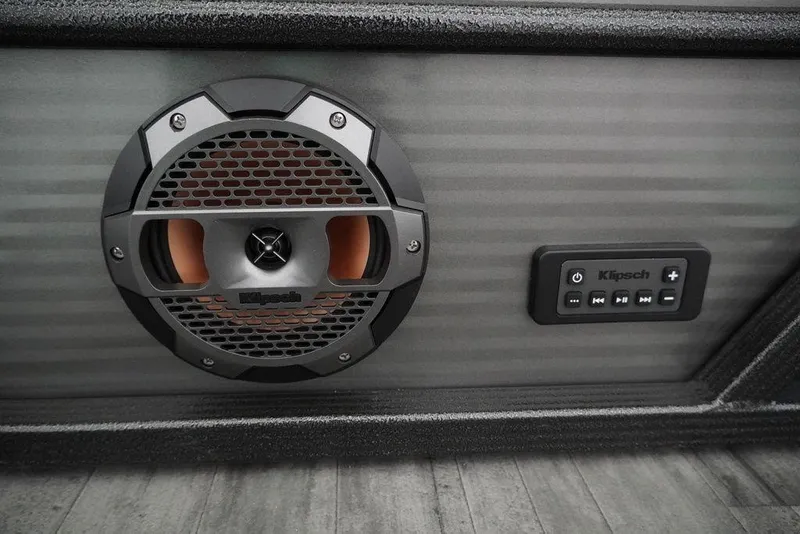 Slide: The Image of 2024 Crest Savannah 270 SLC CP3 boat speaker and control panel. - 11