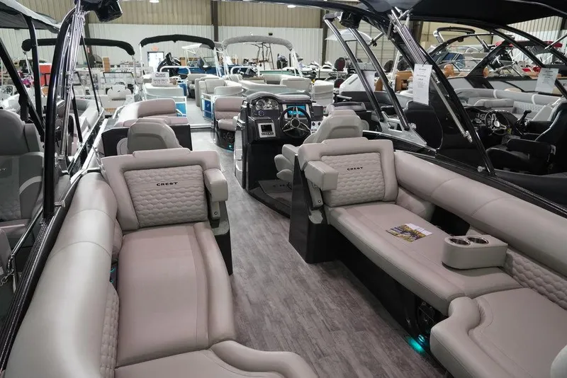 Slide: The Image of 2024 Crest Savannah 270 SLC CP3 (400 HP) luxury pontoon boat interior. - 12