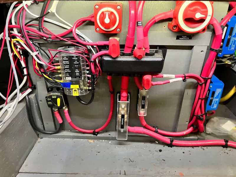 Slide: The Image of Electrical wiring system in a 1962 Chris-Craft Constellation boat. - 17