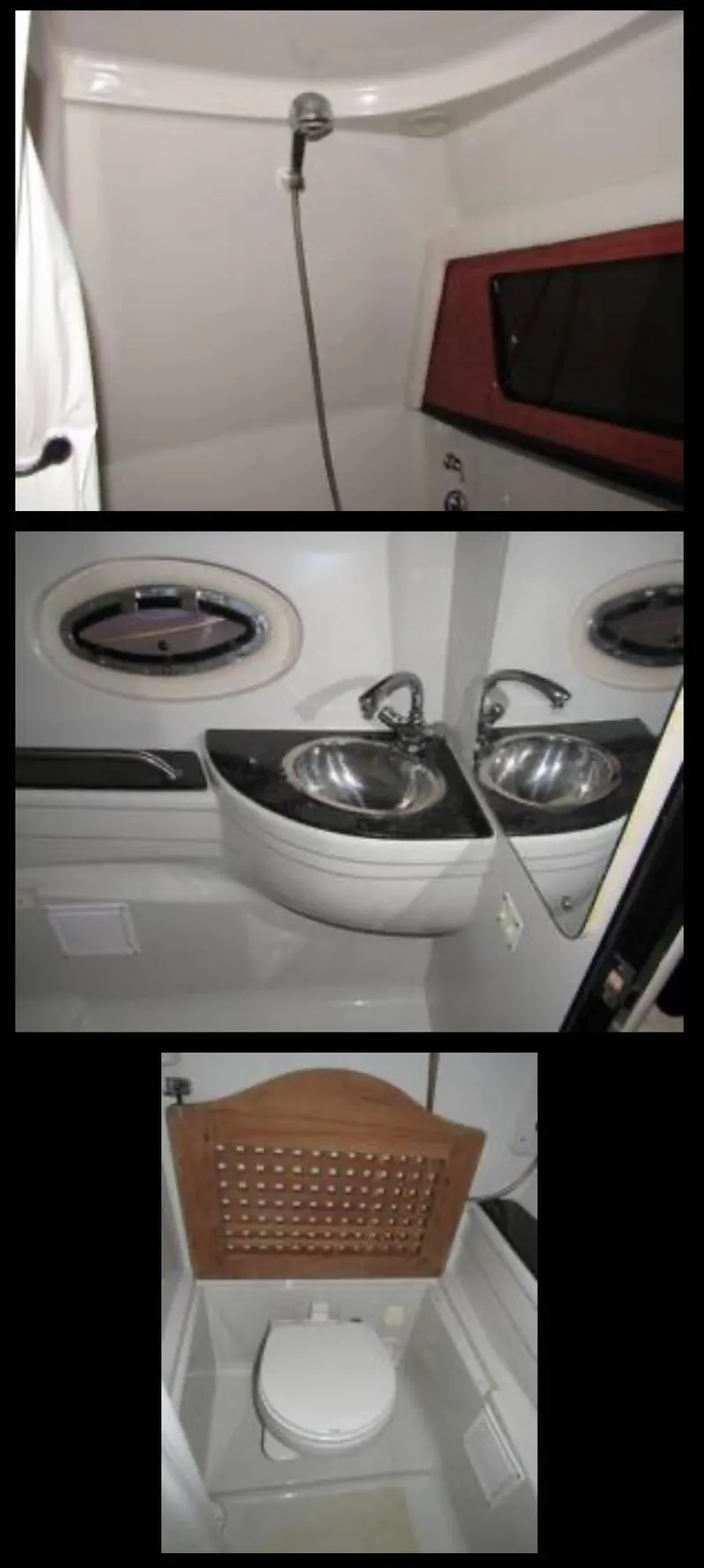 Slide: The Image of 2007 Crownline 340 CR bathroom with shower, sink, and toilet. - 8