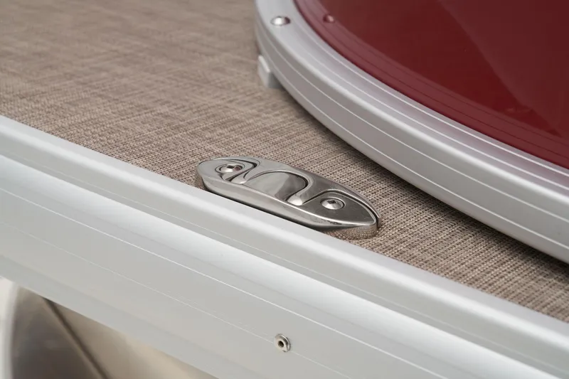 Slide: The Image of Close-up of 2024 Sun Tracker Party Barge 20 DLX boat cleat. - 13