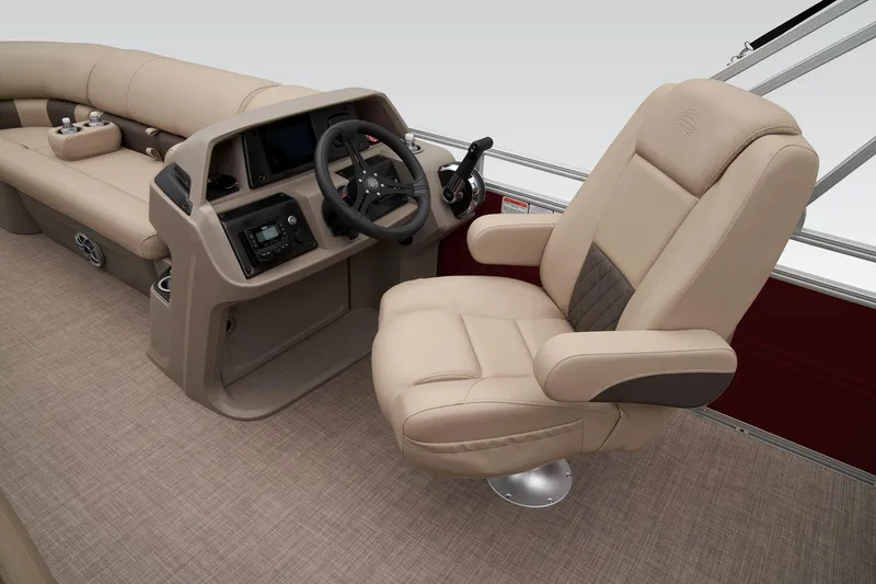 Slide: The Image of Luxurious captain's chair on 2024 Sun Tracker Party Barge 20 DLX pontoon boat. - 31