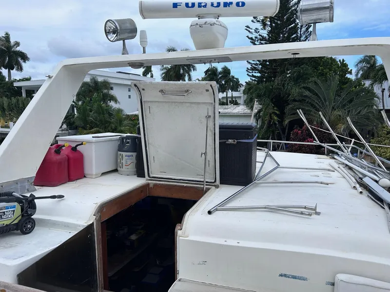 Slide: The Image of 1989 MedYacht Morocco boat deck with open hatch and equipment. - 11