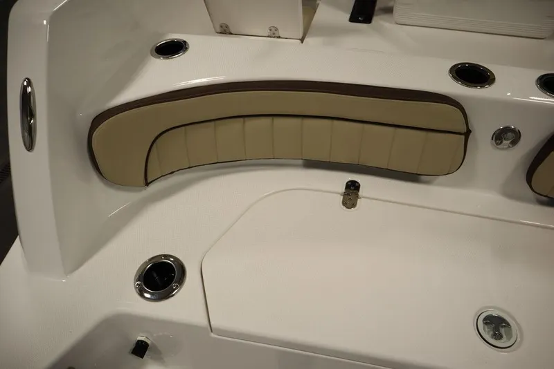 Slide: The Image of 2024 Yamaha Boats 222 FSH Sport interior seating with cup holders. - 29