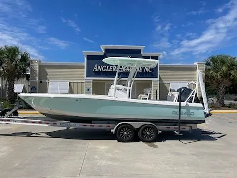 Slide: The Image of 2016 Robalo 246 Cayman boat on trailer at Anglers Marine NC. - 0