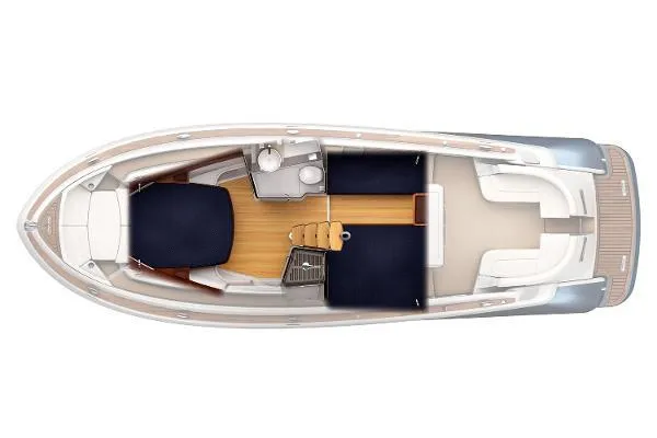 Slide: The Image of Top view of 2019 Chris-Craft Launch 38 I/O boat interior layout. - 18