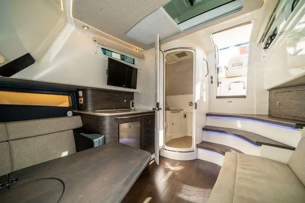 Slide: The Image of Luxurious interior of 2017 Boston Whaler 42 OUTRAGE with modern amenities and elegant design. - 31