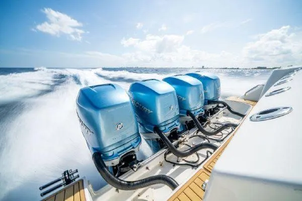 Slide: The Image of 2017 Boston Whaler 42 OUTRAGE with four powerful Mercury outboard engines. - 38