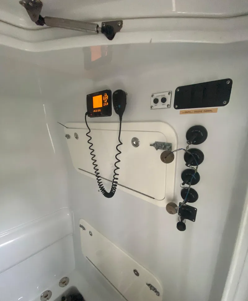 Slide: The Image of Interior electronics panel of a 2013 Yellowfin 39 boat. - 30