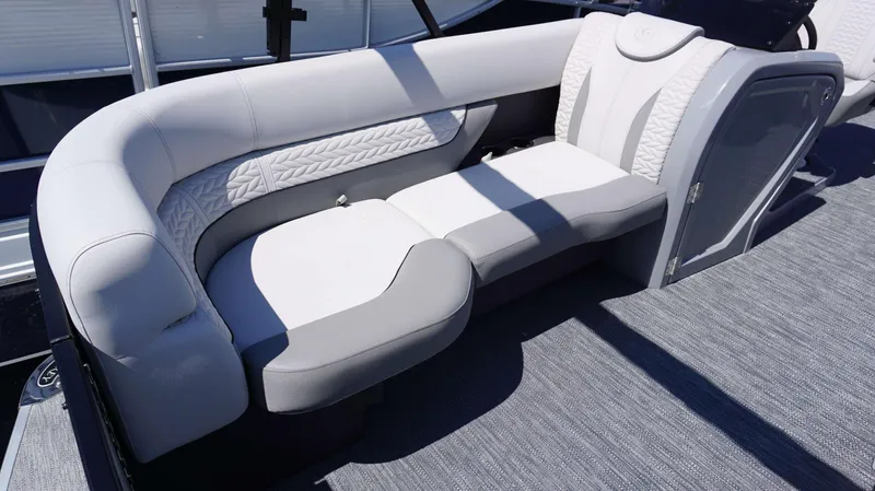 Slide: The Image of Luxurious seating area on the 2024 MONACO 235 DFL boat. - 16