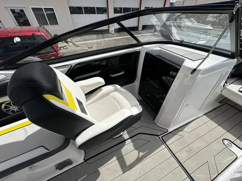 Slide: The Image of 2020 Yamaha 212X jet boat interior with sleek seating and modern design. - 21