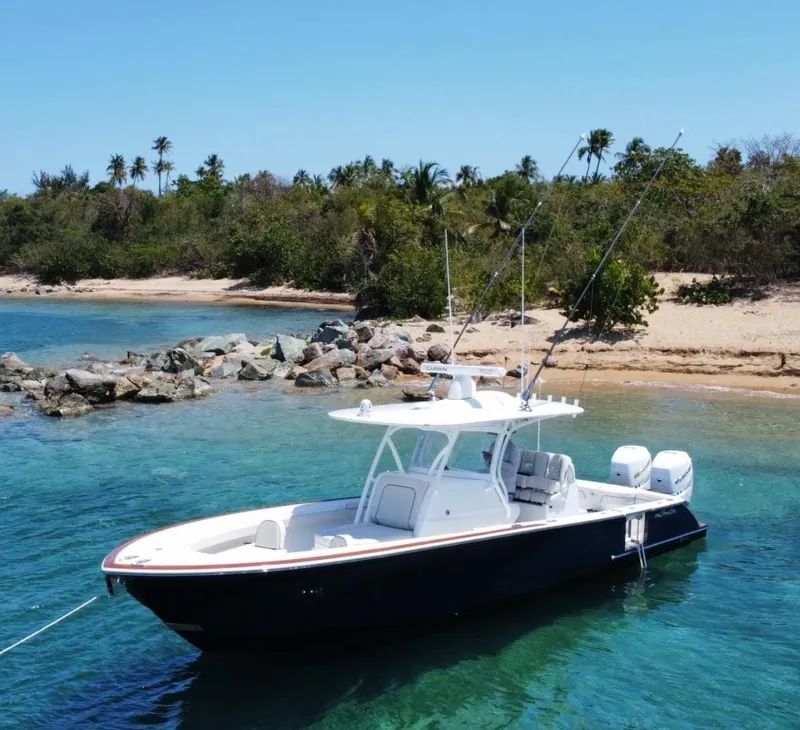 The Image of 2022 Valhalla Boatworks V-33 in clear water near a sandy beach. - 0