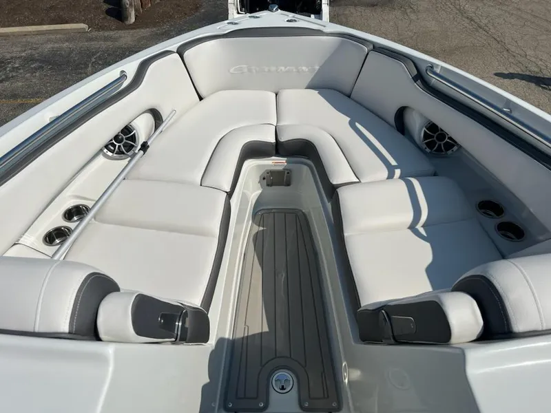 Slide: The Image of 2023 Crownline 260 SS boat interior with spacious seating and modern design. - 4