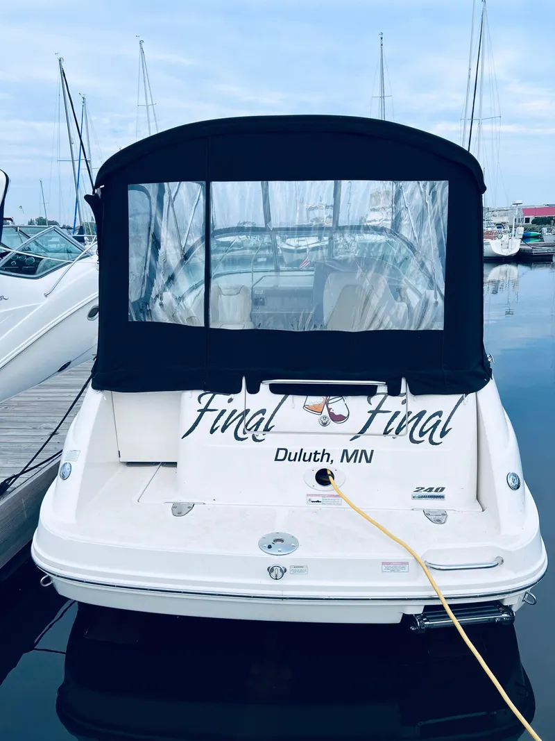 Slide: The Image of 2012 Sea Ray 240 Sundancer boat docked in Duluth, MN marina. - 3