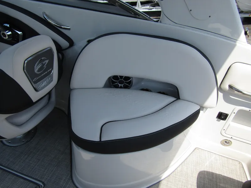 Slide: The Image of 2024 Crownline 270 XSS boat interior seating with sleek design and premium materials. - 29