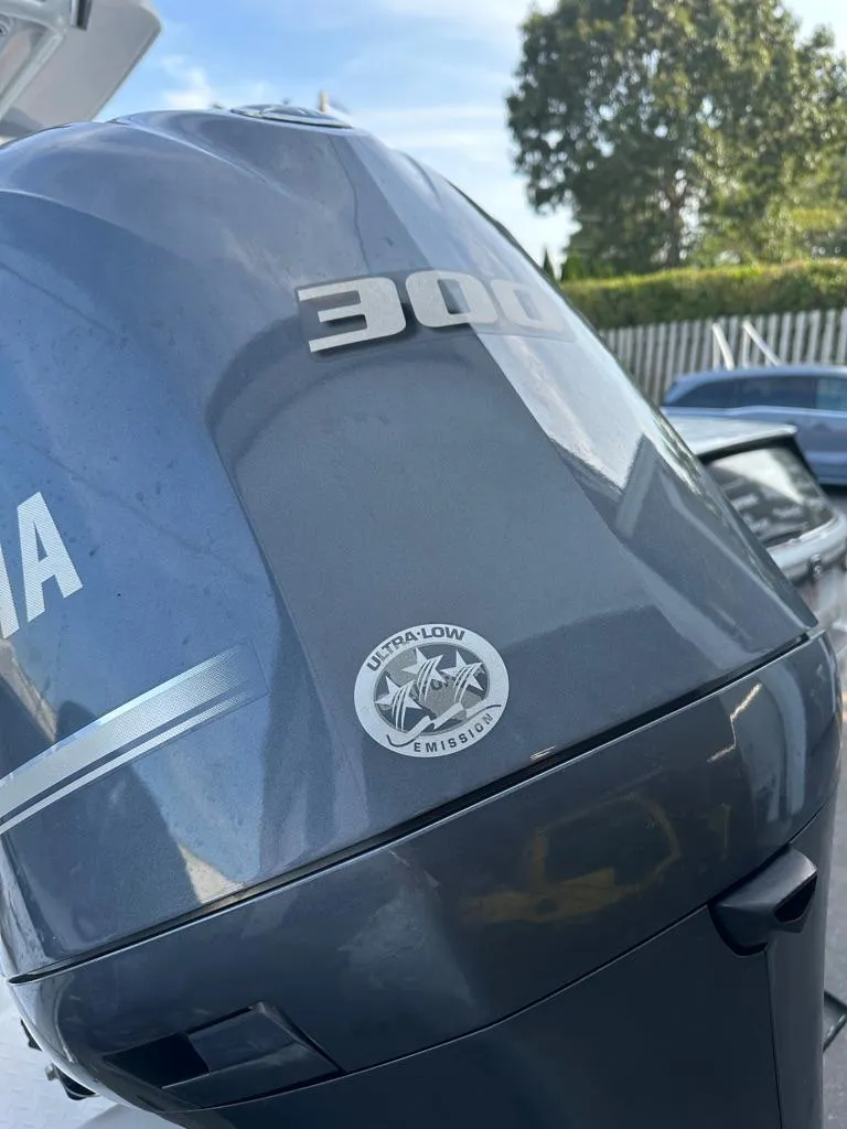 Slide: The Image of 2021 Everglades 253 boat with Yamaha 300 outboard motor, ultra-low emission. - 4