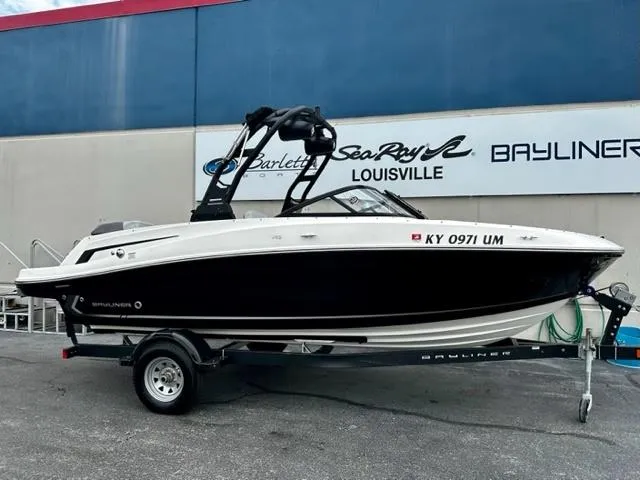 Slide: The Image of 2022 Bayliner VR5 boat on trailer at dealership in Louisville. - 1