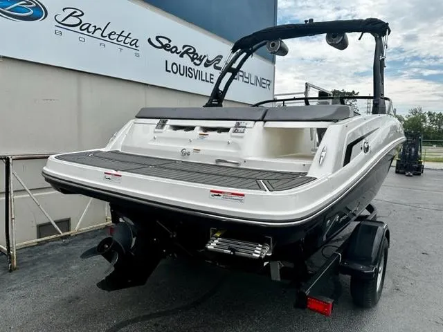 Slide: The Image of 2022 Bayliner VR5 boat at Barletta Sea Ray dealership in Louisville. - 4