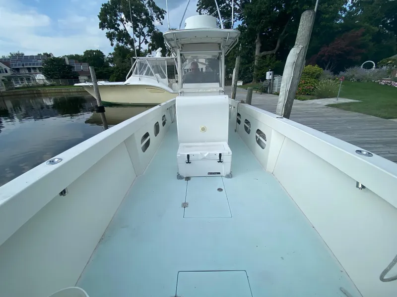 Slide: The Image of 2006 Kryptonite 41 CC boat docked at a marina, interior view. - 10