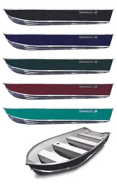 Slide: The Image of 2024 Duranautic DN13 boats in various colors, side and top views. - 2