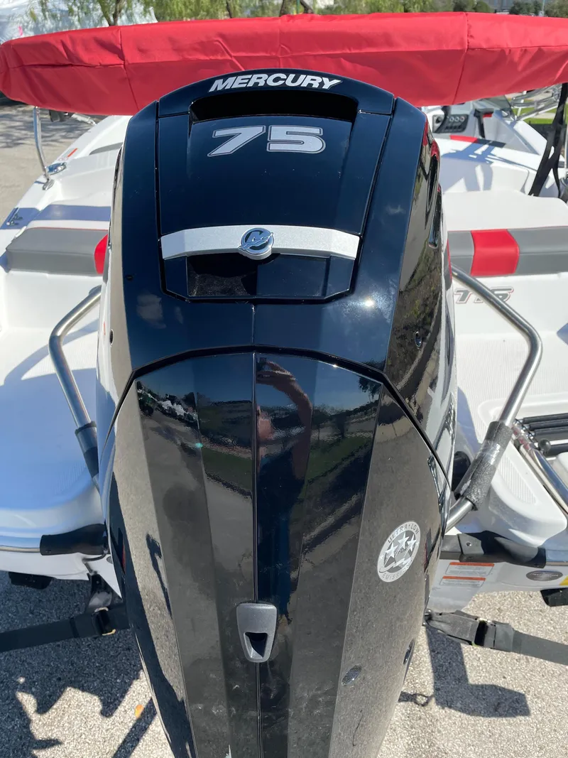 Slide: The Image of 2024 Tahoe T16 boat with Mercury 75 outboard motor. - 6