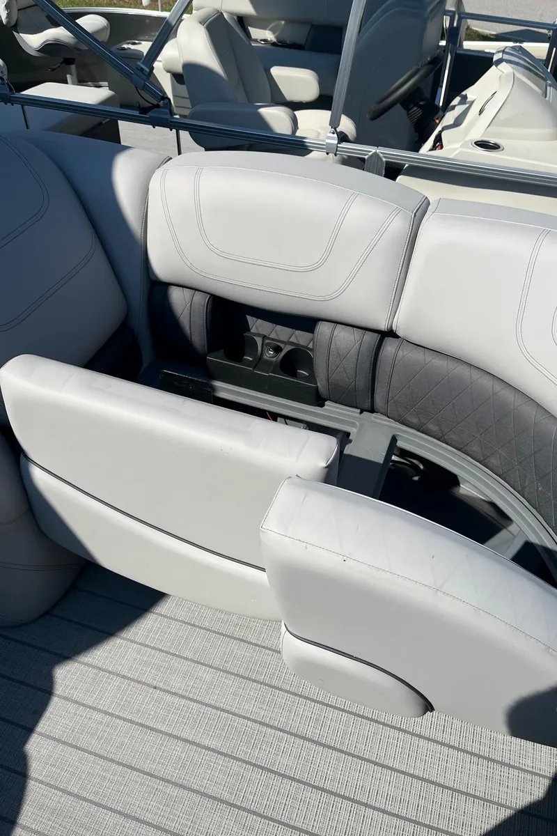 Slide: The Image of 2024 Starcraft SLS 3 Q DH boat interior with luxurious seating. - 10