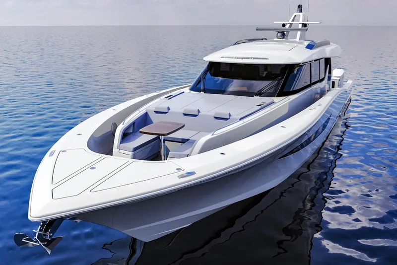 The Image of Luxury 2025 Scout 67 LX yacht on calm ocean waters. - 0