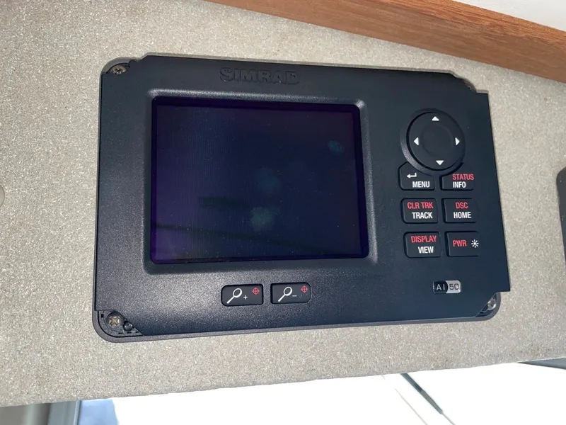 Slide: The Image of Simrad marine navigation system on 2010 Glacier Craft Custom Aluminum boat. - 46