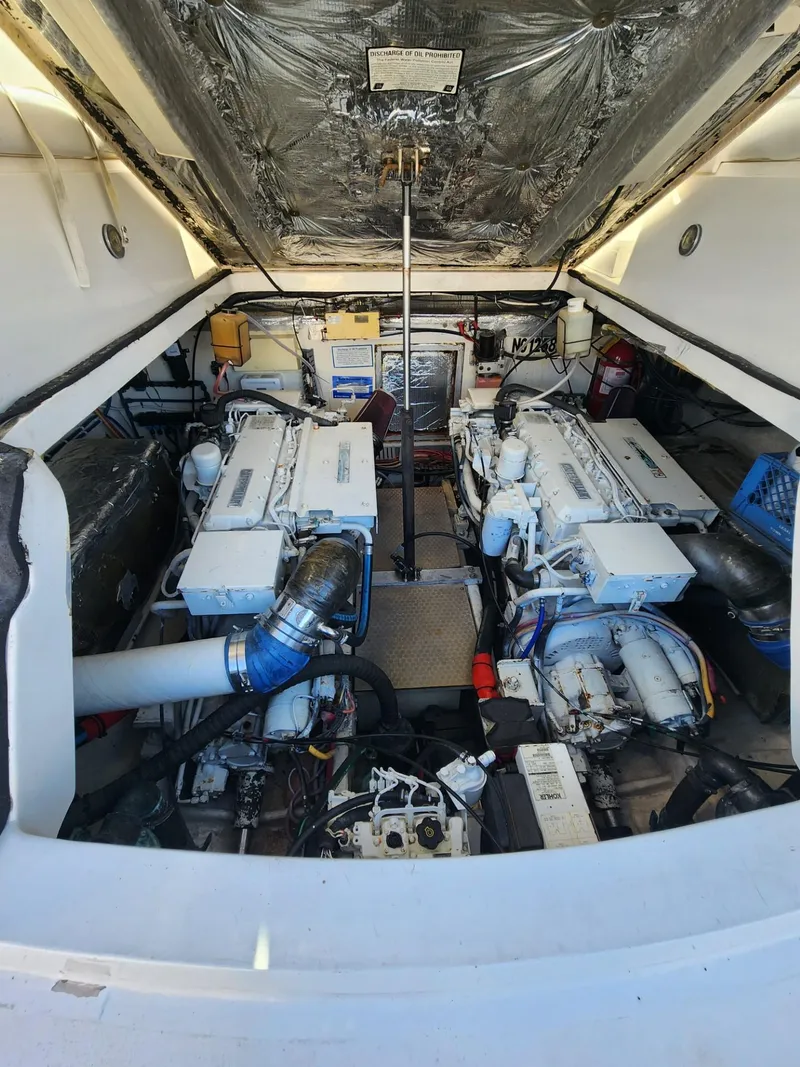 Slide: The Image of Engine room of a 2004 Luhrs 36 Open boat with twin engines. - 49