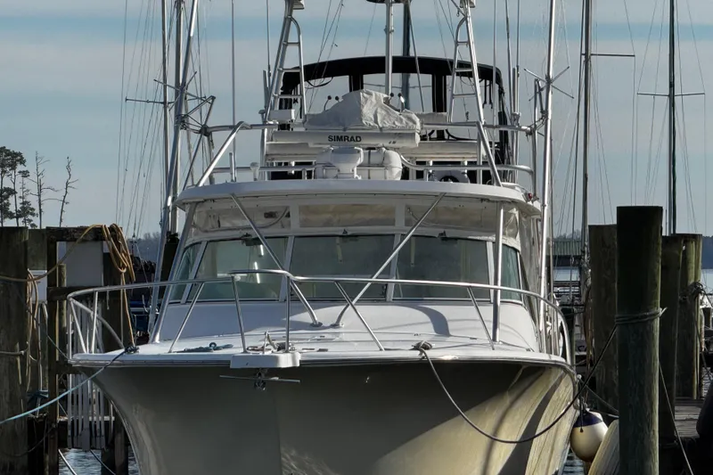 Slide: The Image of Stainless steel sink in 2004 Luhrs 36 Open boat interior with mirrored backsplash. - 57