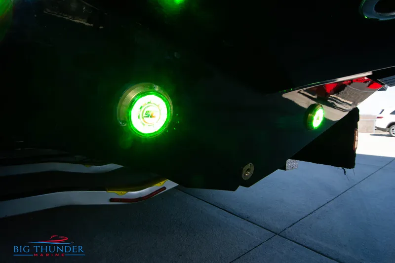 Slide: The Image of 2024 Donzi 39 VRZ boat with green underwater lights at Big Thunder Marine. - 26