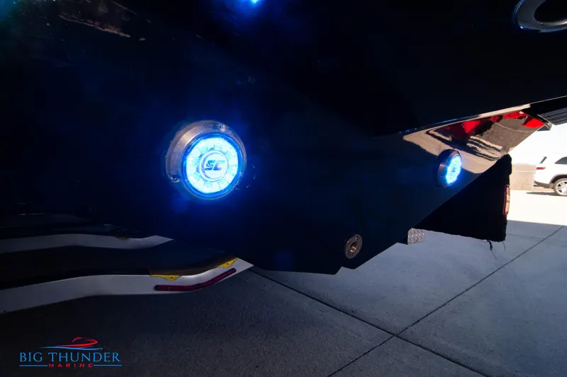 Slide: The Image of 2024 Donzi 39 VRZ boat with illuminated underwater lights. - 28