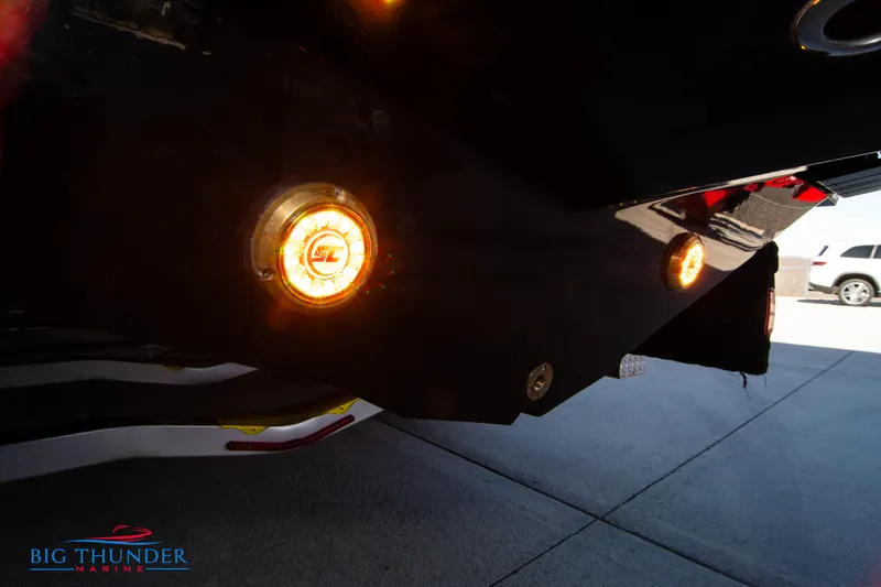 Slide: The Image of Close-up of 2024 Donzi 39 VRZ boat's illuminated underwater lights. - 32