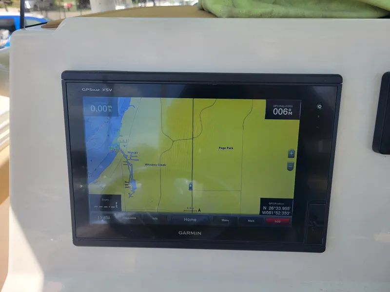 Slide: The Image of Garmin GPS display on 2018 Key West 281 Billistic boat. - 12