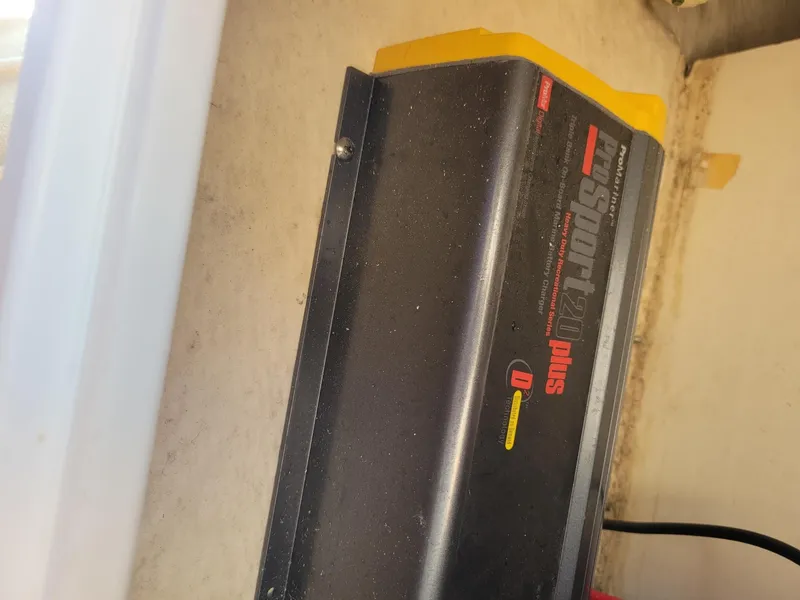 Slide: The Image of Battery charger in a 2018 Key West 281 Billistic boat. - 35