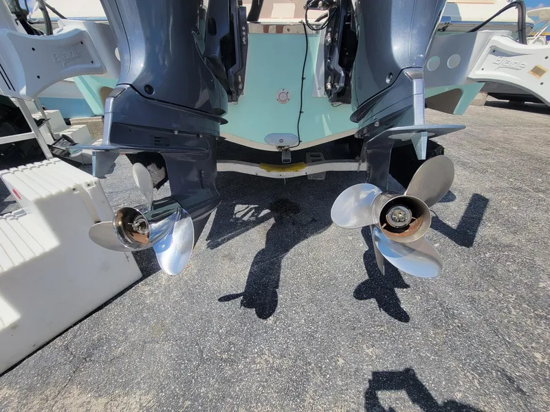 Slide: The Image of 2018 Key West 281 Billistic boat propellers and outboard motors. - 47