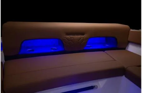 Slide: The Image of 2024 Four Winns H1 OB boat interior with blue LED lighting - 8