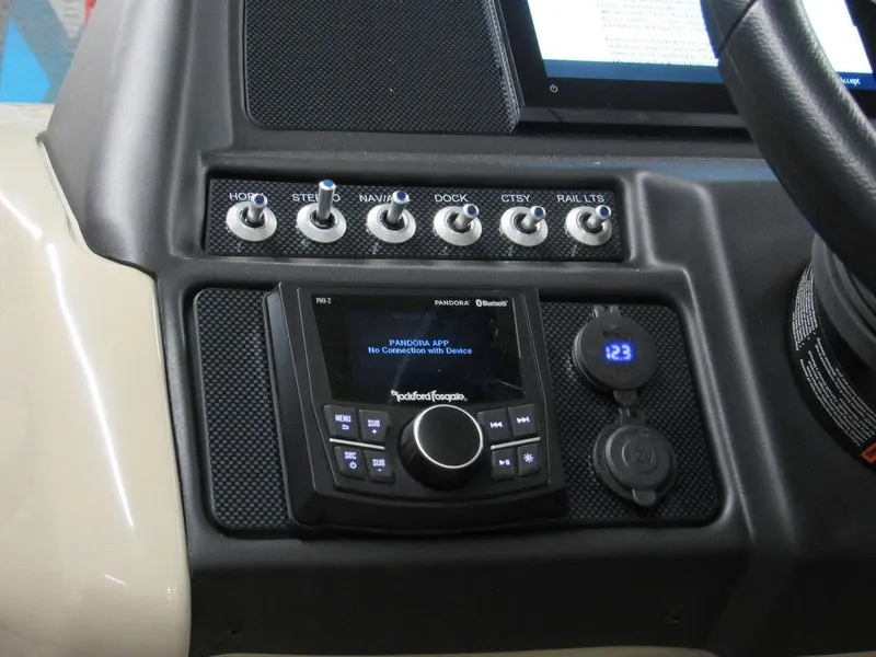 Slide: The Image of Control panel of 2023 Viaggio Diamante U D21U with Rockford Fosgate audio system. - 13